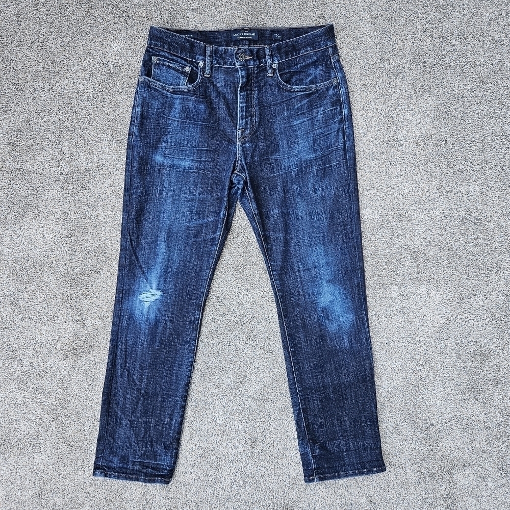 Lucky Brand Dark Wash 410 Athletic Slim Straight Leg Denim Jeans Mens 32/30